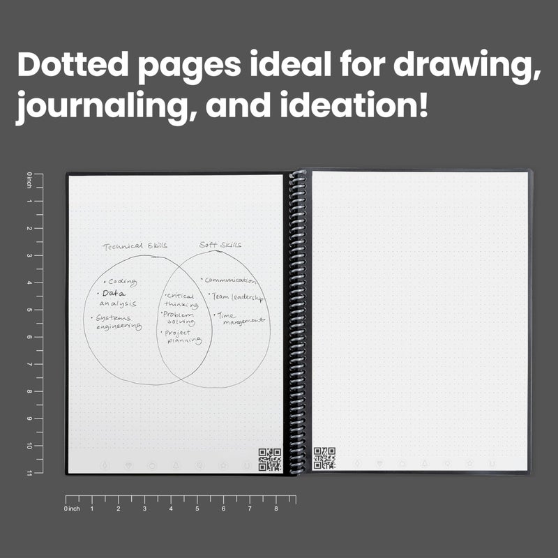 Rocketbook Core Reusable Spiral Notebook, Letter Size 8.5x11, Gray - Dotted Pages, App-Connected, Erasable, Durable Cover, Ideal for School, Work, and Creative Projects - Image 5
